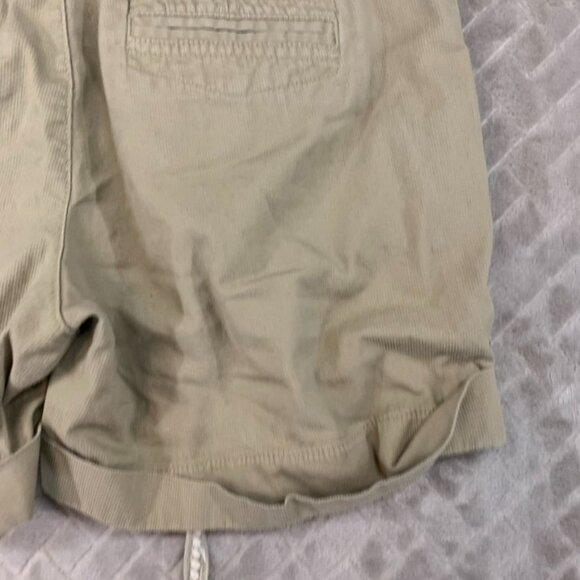 Tommy Hilfiger Womens 2 Shorts Tan Corduroy Jeans Mid Rise 100% Cotton Cuffed - Picture 14 of 16